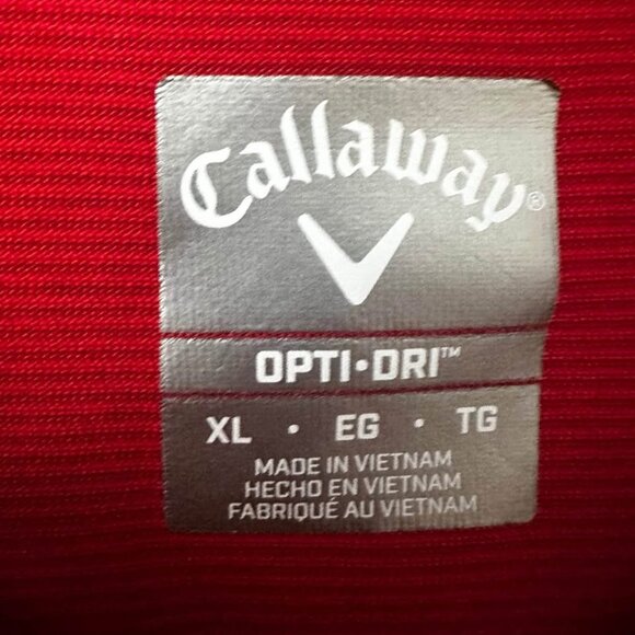 Callaway Opti-Dri Performance Dry Fit Golf Polo (XL) Red Men’s - Picture 3 of 5